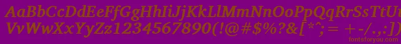 VelekaBolditalic Font – Brown Fonts on Purple Background