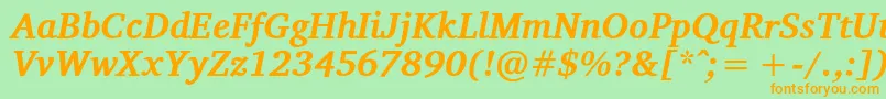 VelekaBolditalic Font – Orange Fonts on Green Background