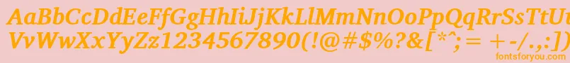 VelekaBolditalic Font – Orange Fonts on Pink Background