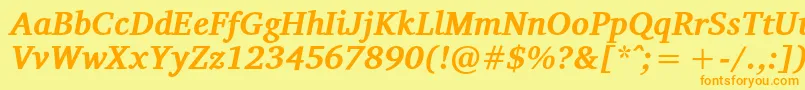 VelekaBolditalic Font – Orange Fonts on Yellow Background