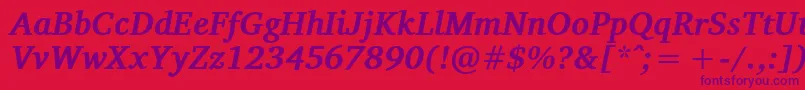 Шрифт VelekaBolditalic – фиолетовые шрифты на красном фоне