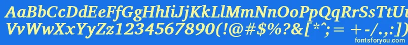 VelekaBolditalic Font – Yellow Fonts on Blue Background