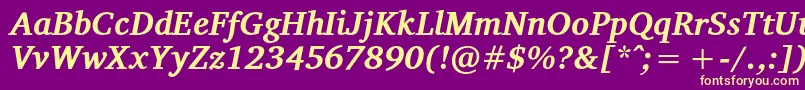 fuente VelekaBolditalic – Fuentes Amarillas Sobre Fondo Morado