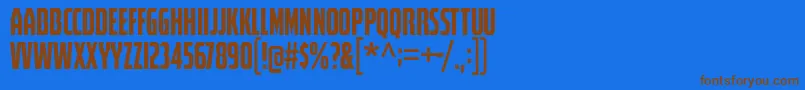 フォントSpectrashell – 茶色の文字が青い背景にあります。