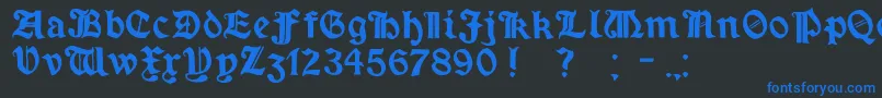 フォントMinimExtrabold – 黒い背景に青い文字