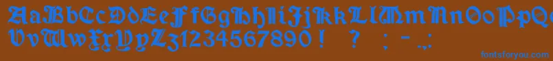 MinimExtrabold Font – Blue Fonts on Brown Background