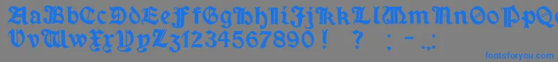 フォントMinimExtrabold – 灰色の背景に青い文字