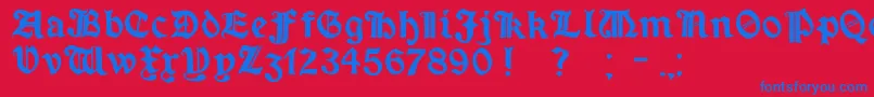Czcionka MinimExtrabold – niebieskie czcionki na czerwonym tle