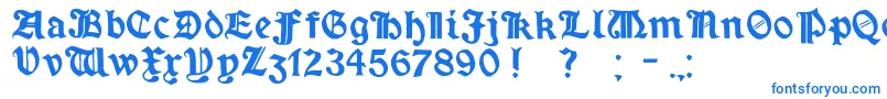フォントMinimExtrabold – 白い背景に青い文字