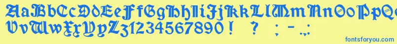 MinimExtrabold Font – Blue Fonts on Yellow Background