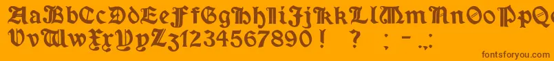フォントMinimExtrabold – オレンジの背景に茶色のフォント