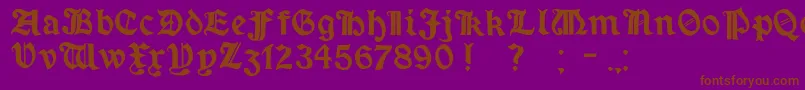 フォントMinimExtrabold – 紫色の背景に茶色のフォント