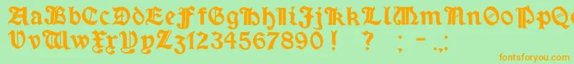 MinimExtrabold-Schriftart – Orangefarbene Schriften auf grünem Hintergrund