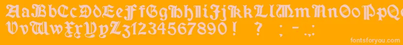 MinimExtrabold-Schriftart – Rosa Schriften auf orangefarbenem Hintergrund