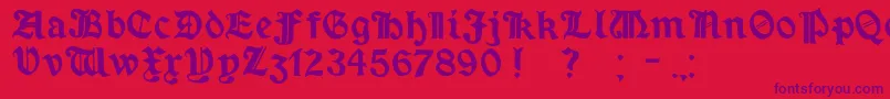 フォントMinimExtrabold – 赤い背景に紫のフォント