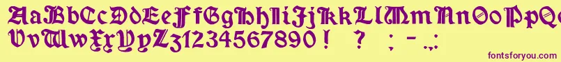 フォントMinimExtrabold – 紫色のフォント、黄色の背景