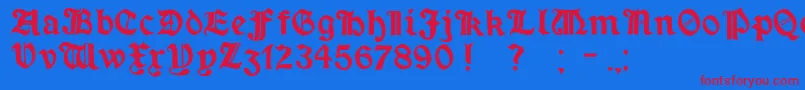 MinimExtrabold Font – Red Fonts on Blue Background
