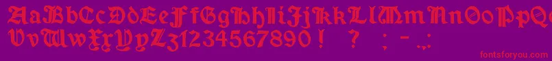 フォントMinimExtrabold – 紫の背景に赤い文字