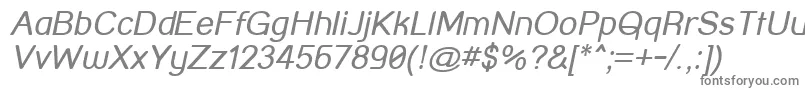 StreetCornerOblique-fontti – harmaat kirjasimet valkoisella taustalla