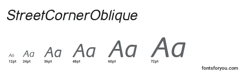 StreetCornerOblique Font Sizes