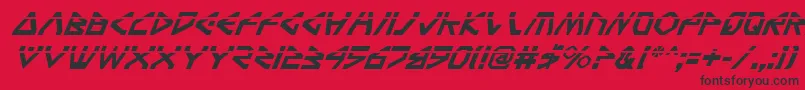 Czcionka TerraFirmaLaserItalic – czarne czcionki na czerwonym tle