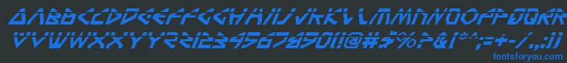 TerraFirmaLaserItalic Font – Blue Fonts on Black Background