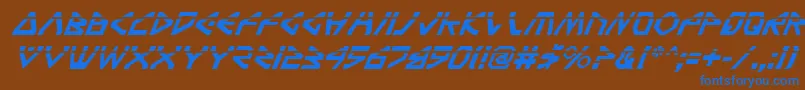 TerraFirmaLaserItalic Font – Blue Fonts on Brown Background
