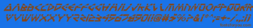 TerraFirmaLaserItalic Font – Brown Fonts on Blue Background
