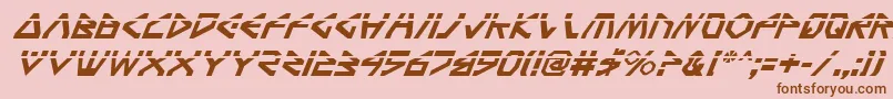 フォントTerraFirmaLaserItalic – ピンクの背景に茶色のフォント