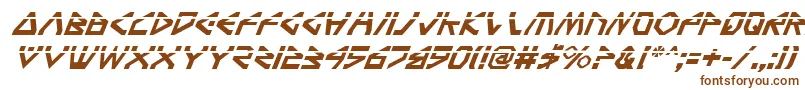 フォントTerraFirmaLaserItalic – 白い背景に茶色のフォント