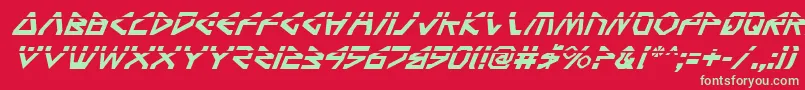フォントTerraFirmaLaserItalic – 赤い背景に緑の文字