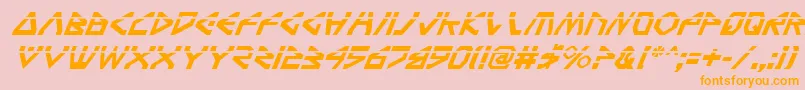 TerraFirmaLaserItalic Font – Orange Fonts on Pink Background