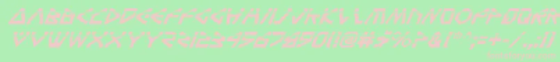 Police TerraFirmaLaserItalic – polices roses sur fond vert