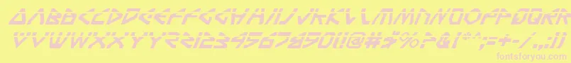 TerraFirmaLaserItalic Font – Pink Fonts on Yellow Background