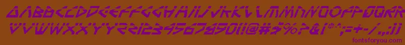 TerraFirmaLaserItalic-Schriftart – Violette Schriften auf braunem Hintergrund