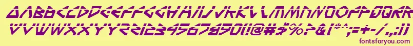 fuente TerraFirmaLaserItalic – Fuentes Moradas Sobre Fondo Amarillo