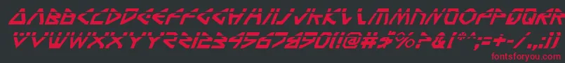 TerraFirmaLaserItalic Font – Red Fonts on Black Background