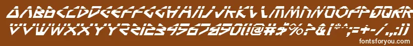 TerraFirmaLaserItalic Font – White Fonts on Brown Background