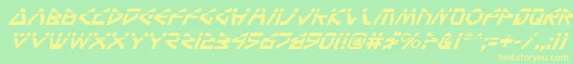 TerraFirmaLaserItalic Font – Yellow Fonts on Green Background