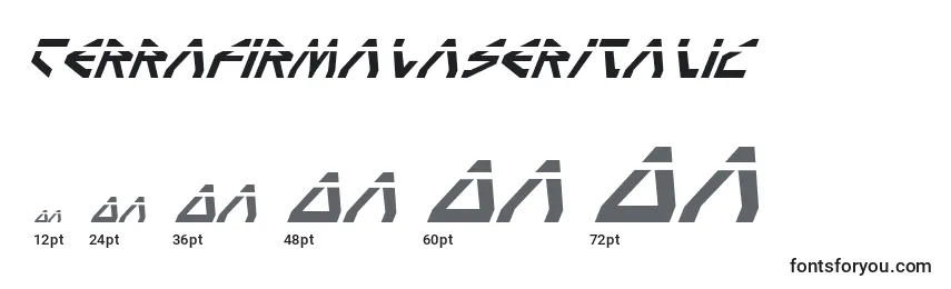 Размеры шрифта TerraFirmaLaserItalic
