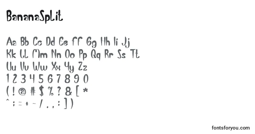 Czcionka BananaSplit – alfabet, cyfry, specjalne znaki