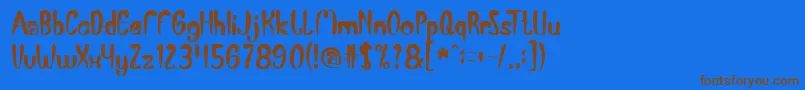 フォントBananaSplit – 茶色の文字が青い背景にあります。