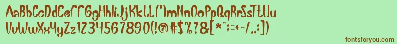 BananaSplit Font – Brown Fonts on Green Background