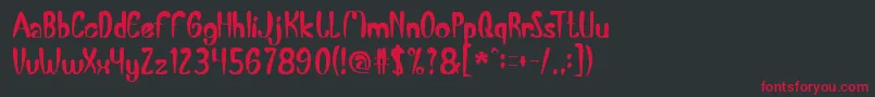 フォントBananaSplit – 黒い背景に赤い文字