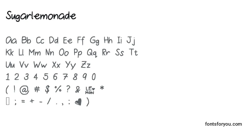 Шрифт Sugarlemonade – алфавит, цифры, специальные символы