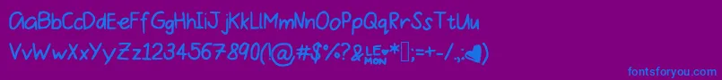 Sugarlemonade Font – Blue Fonts on Purple Background