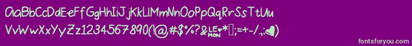 Sugarlemonade Font – Green Fonts on Purple Background