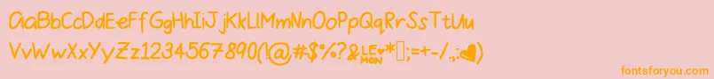 Sugarlemonade Font – Orange Fonts on Pink Background