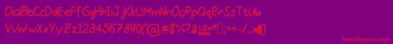 Sugarlemonade Font – Red Fonts on Purple Background