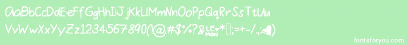 Sugarlemonade Font – White Fonts on Green Background